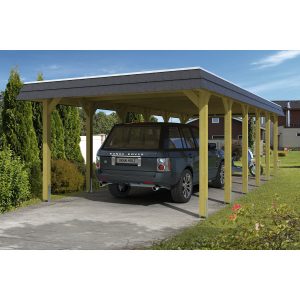 Skan Holz Carport Spreewald 396 cm x 893 cm schwarze Blende