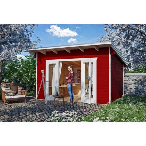 Skan Holz Holz-Gartenhaus/Gerätehaus Ostende 1 Schwedenrot 350 cm x 250 cm