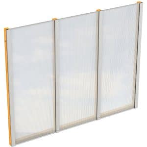 Skan Holz Seitenwand m. Polycarbonatplatten (FS) 255 x 200 cm Fichte Eiche hell