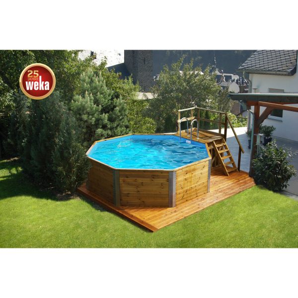 Weka Swimming Pool Set Korsika 8-eckig ø 397 cm Höhe 116 cm