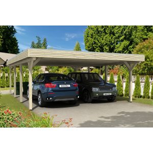 Skan Holz Flachdach-Doppelcarport Spessart 611 cm x 846 cm