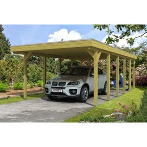 Skan Holz Flachdach-Einzelcarport Friesland 397 cm x 860 cm