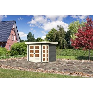 Karibu Holz-Gartenhaus/Gerätehaus Sölve 3 Terragrau 238 cm x 213 cm