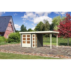 Karibu Holz-Gartenhaus/Gerätehaus Sölve 3 Terragrau 462 cm x 213 cm