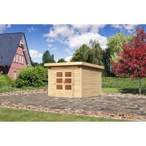 Karibu Holz-Gartenhaus/Gerätehaus Kumla 6 Natur 270 cm x 270 cm