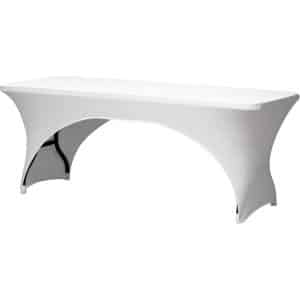 Perel Stretch-Tischüberzug bogenförmig Weiß