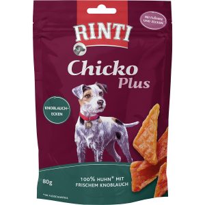 Rinti Hunde-Natursnacks Chicko Plus Knoblauchecken mit Huhn 80 g