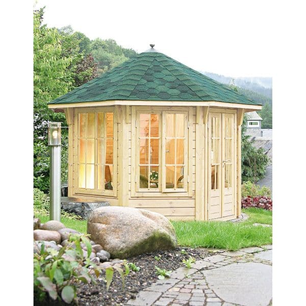 Wolff Finnhaus Pavillon de luxe Capri 3.5 Grün B x T: 350 cm x 350 cm