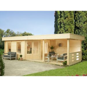 Wolff Finnhaus Holz-Gartenhaus/Gerätehaus Maja 40-B BxT 803 x 299 cm dav. 350 cm Terrasse