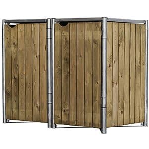 Hide Mülltonnenbox Kunststoff für 2 Tonnen 81 cm x 140 cm x 116 cm Natur