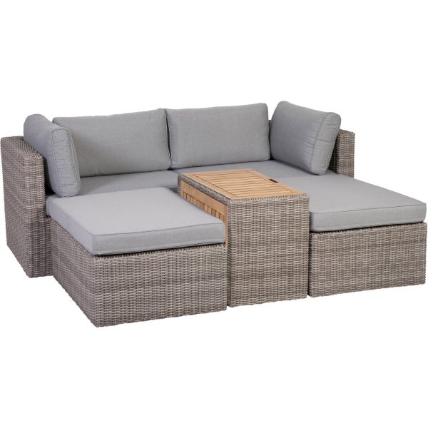 Greemotion Lounge-Set Olea Wood Aluminium Grau 5-tlg.