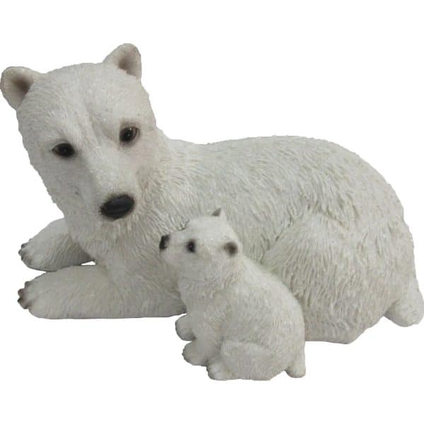 Deko-Figur Eisbär mit Kind 18 cm