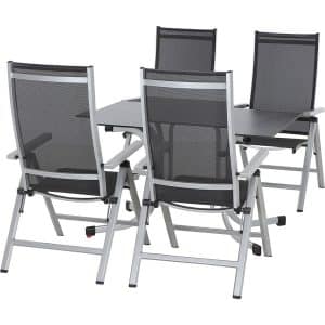 Siena Garden Dining-Set Argos 5-teilig 4 x Klappsessel 1 x Klapptisch