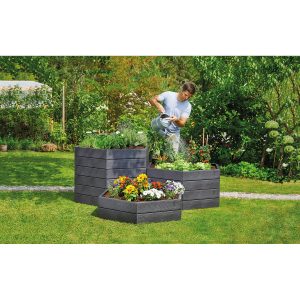 Garantia Hochbeet-System Ergo Ø110 cm x 25 cm Grau