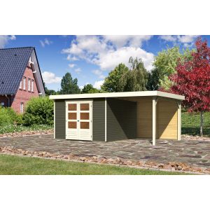 Karibu Gartenhaus/Gerätehaus Boras 6 Set Anbaudach 2