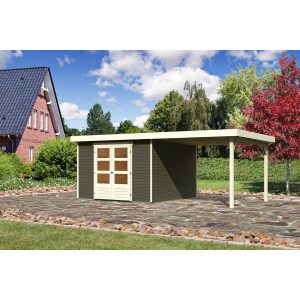 Karibu Gartenhaus/Gerätehaus Boras 6 Set Anbaudach 2