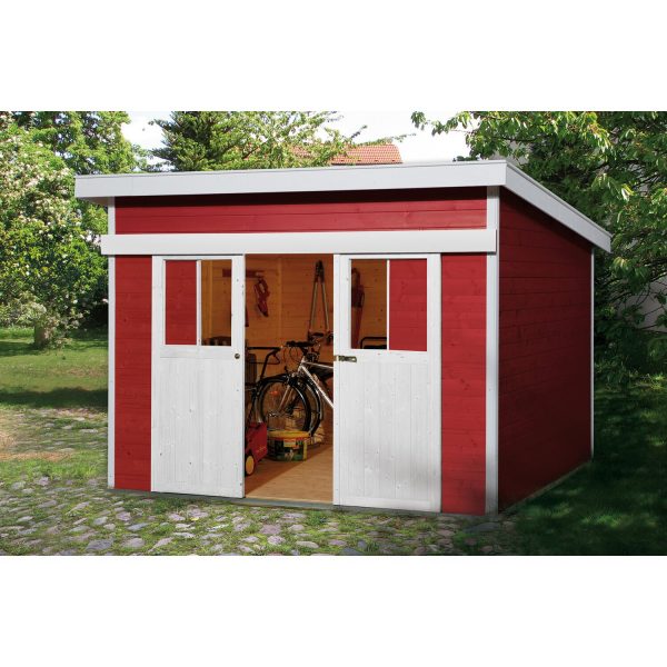 Weka Holz-Gartenhaus/Gerätehaus 225 Gr. 2 Schwedenrot 295 cm x 299 cm