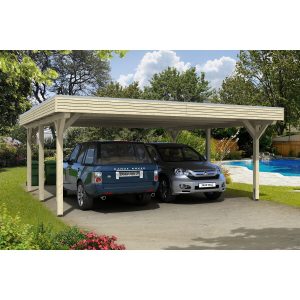 Skan Holz Flachdach-Doppelcarport Spessart 611 cm x 604 cm