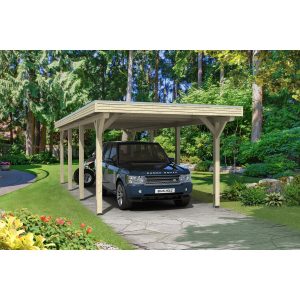 Skan Holz Flachdach-Einzelcarport Spessart 355 cm x 846 cm Leimholz