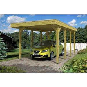 Skan Holz Flachdach-Einzelcarport Friesland 314 cm x 555 cm