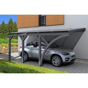 Skan Holz Carport Eifel 300 cm x 541 cm Schiefergrau