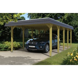 Skan Holz Carport Spreewald 396 cm x 741 cm schwarze Blende