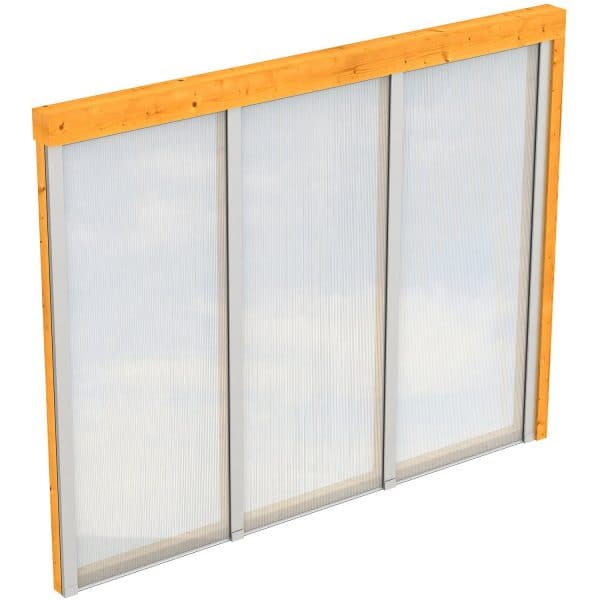 Skan Holz Seitenwand m. Polycarbonatplatten (WA) 255 x 200 cm Fichte Eiche hell