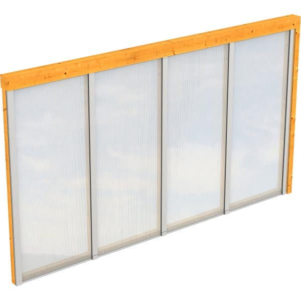 Skan Holz Seitenwand m. Polycarbonatplatten (WA) 355 x 200 cm Fichte Eiche hell