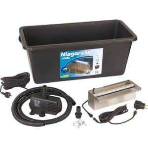 Ubbink Wasserfall Niagara 30 LED - Set komplett mit Pumpe 2300 l/h Becken 65 l