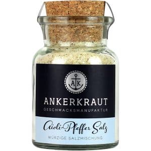 Ankerkraut Aioli-Pfeffer Salz im Korkglas 155g