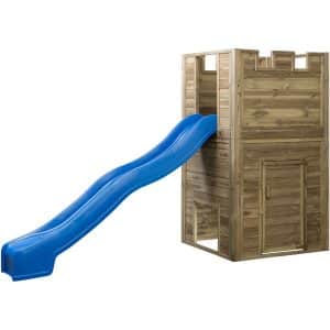 SwingKing Spielturm Lancelot mit Rutsche Blau 110 cm x 110 cm x 195 cm