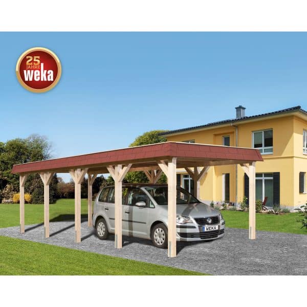 Weka Einzelcarport 615 mit Flachdach  Gr.2  294 cm x 784 cm