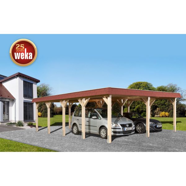 Weka Doppelcarport 615 mit Flachdach  Gr.2  576 cm x 784 cm