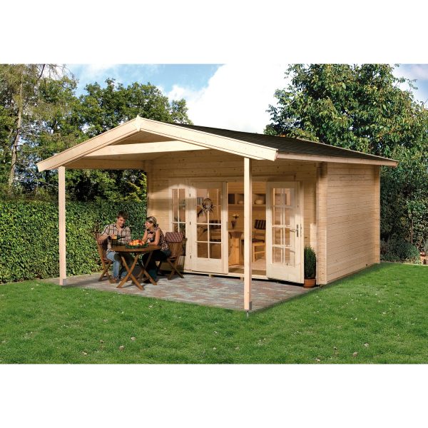 Weka Weekendhaus 137 A Gr.2  380 cm x 580 cm davon 200 cm Vordach