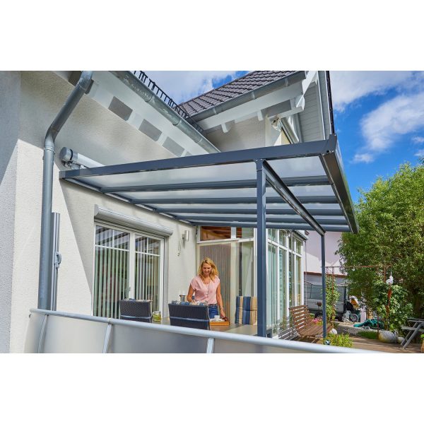 Gutta Terrassenüberdachung Bausatz Anthrazit 306 cm x 306 cm