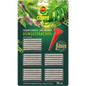Compo Düngestäbchen für Grünpflanzen und Palmen mit Guano 30 Stäbchen