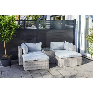 Lounge-Set Olea 5-teilig aus Polyrattan Sand