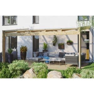 Skan Holz Terrassenüberdachung Novara 557 cm x 309 cm unbehandelt