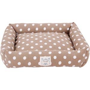 Heim Haustierbett Dots Gr. L 58 cm x 52 cm x 8 cm Beige mit Punkten