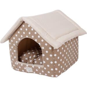 Heim Haustier-Haus Dots Gr. M mit Punkten 58 cm x 48 cm x 54 cm Beige