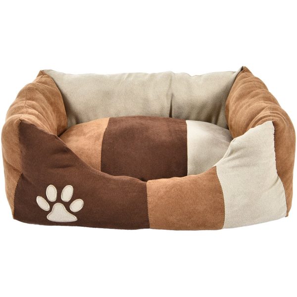 Heim Haustier-Kuschelbett Deluxe rechteckig Gr. S 61 cm x 48 x 18 cm Braun/Weiß