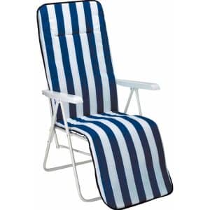 Relax-Liegestuhl Chiemsee Blau-Weiß