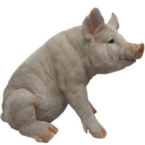 Deko-Figur Schwein sitzend 46 cm