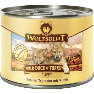 Wolfsblut Hunde-Nassfutter Wild Duck und Turkey Puppy Ente und Truthahn mit Kürb