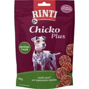 Rinti Hunde-Natursnacks Chicko Plus Gemüsetaler mit Ente 80 g