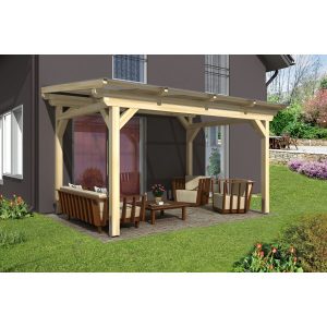 Skan Holz Terrassenüberdachung Sanremo B x T 434 cm x 250 cm Leimholz Natur