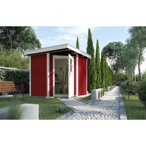 Weka Holz-Gartenhaus/Gerätehaus Angolo B Schwedenrot-Weiß BxT: 239 cm x 235 cm