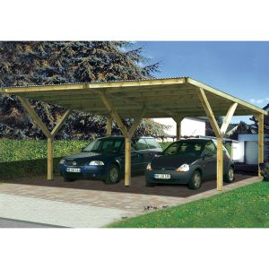 Weka Stahldach-Doppelcarport Mugello B 594 cm x 606 cm