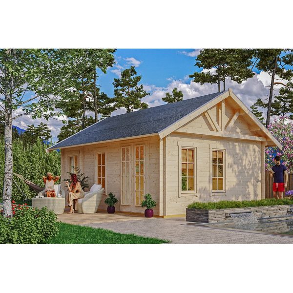 Skan Holz-Gartenhaus/Gerätehaus Toronto 2 mit Dachlattung B x T 420 cm x 560 cm