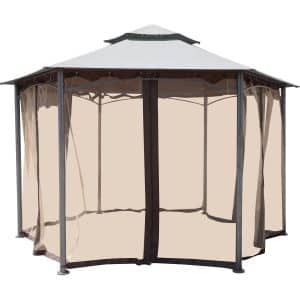 Moskitonetz für Pavillon Laurel Bay 198 cm x 196 cm Schwarz 6 Stk.